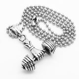 Max Men Sport Gym Fitness Weightlifting Necklace Pendant Stainless Steel  Silver