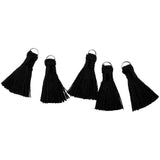 Maxbell 5pcs Handmade Mini Tassels For Jewelry Making DIY Craft Supplies Black