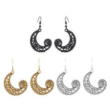 Maxbell Bohemian Swirl Spiral Moon Dangle Earrings Wedding Jewelry Antique Gold