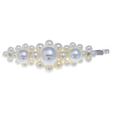 Maxbell 1 Piece Simulated Pearl Snap Hair Clips Barrettes Toddler Teens Hairpin A Silver