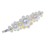 Maxbell 1 Piece Simulated Pearl Snap Hair Clips Barrettes Toddler Teens Hairpin A Silver