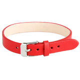 Maxbell Fashion Cow Leather Wristband Cuff Bracelet Bangle Charm Women Jewelry Red