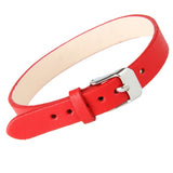 Maxbell Fashion Cow Leather Wristband Cuff Bracelet Bangle Charm Women Jewelry Red