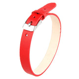 Maxbell Fashion Cow Leather Wristband Cuff Bracelet Bangle Charm Women Jewelry Red