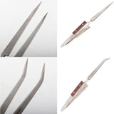 Max Stainless Steel Soldering Bouncing Self Clip Welding Fixed Tweezer Curved