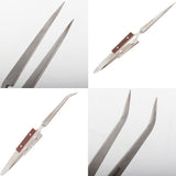 Max Stainless Steel Soldering Bouncing Self Clip Welding Fixed Tweezer Curved