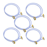 5 Piece Flower Double Hair Ring Ponytail Holder Elastic Rope Band Light blue