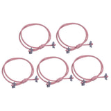 5 Piece Flower Double Hair Ring Ponytail Holder Elastic Rope Band Dark pink