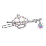 Women Girls Crystal Rhinestone Crown Hair Clip Slide Hairpin Gripper Silver