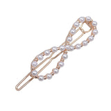 Maxbell Women Girls Faux Pearls Geometric Hair Clip Slide Hairpin Barrette