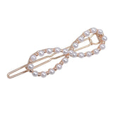 Maxbell Women Girls Faux Pearls Geometric Hair Clip Slide Hairpin Barrette