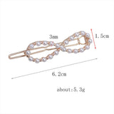 Maxbell Women Girls Faux Pearls Geometric Hair Clip Slide Hairpin Barrette