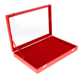 Maxbell Red Jewelry Display Tray with Slots Lids Inserts for Necklace Jewelry   7