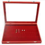 Maxbell Red Jewelry Display Tray with Slots Lids Inserts for Necklace Jewelry   7