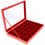 Maxbell Red Jewelry Display Tray with Slots Lids Inserts for Necklace Jewelry   10