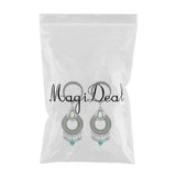 Max 316L Stainless Steel  Ear Tunnels Gauge Crystal Beads Dangle Ear Plugs 14mm