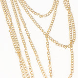 Max Women metal alloy tassel bikini body chain Golden