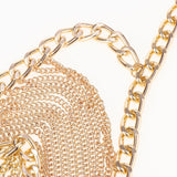 Max Women metal alloy tassel bikini body chain Golden