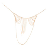 Max Women metal alloy tassel bikini body chain Gold