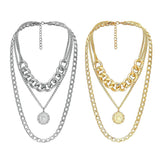 Max Exaggerated Sweater Chain Necklace Chunky Cuban Link Chain with Pendant Gold