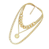 Max Exaggerated Sweater Chain Necklace Chunky Cuban Link Chain with Pendant Gold