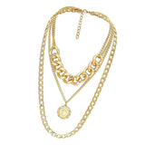 Max Exaggerated Sweater Chain Necklace Chunky Cuban Link Chain with Pendant Gold
