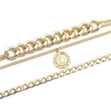 Max Exaggerated Sweater Chain Necklace Chunky Cuban Link Chain with Pendant Gold