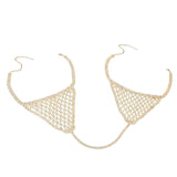 Max Crystal Rhinestone Chain Bikini Brief Underwear Fashion Body Jewelry Gold