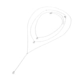 Max Sequin Pendant Mini Disc Choker Chain Double Layer Clavicle Necklace Silver