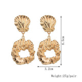 Max Irregular Round Drop Dangle Earrings Statement Punk Ear Studs Golden