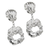 Max Irregular Round Drop Dangle Earrings Statement Punk Ear Studs Silver