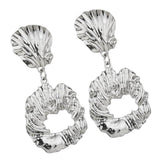 Max Irregular Round Drop Dangle Earrings Statement Punk Ear Studs Silver