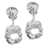 Max Irregular Round Drop Dangle Earrings Statement Punk Ear Studs Silver