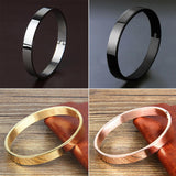 Max Stainless Steel Bracelet Cuff Bangle Round Wristband for Men 8mm Silver