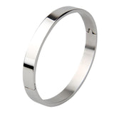 Max Stainless Steel Bracelet Cuff Bangle Round Wristband for Men 8mm Silver