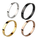 Max Stainless Steel Bracelet Cuff Bangle Round Wristband for Men 8mm Silver
