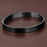 Max Stainless Steel Bracelet Cuff Bangle Round Wristband for Men 8mm Black