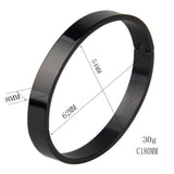 Max Stainless Steel Bracelet Cuff Bangle Round Wristband for Men 8mm Black