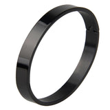 Max Stainless Steel Bracelet Cuff Bangle Round Wristband for Men 8mm Black