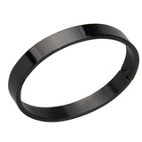Max Stainless Steel Bracelet Cuff Bangle Round Wristband for Men 8mm Black