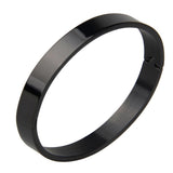 Max Stainless Steel Bracelet Cuff Bangle Round Wristband for Men 8mm Black