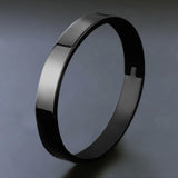 Max Stainless Steel Bracelet Cuff Bangle Round Wristband for Men 8mm Black