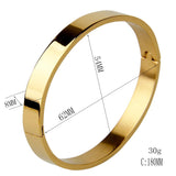 Max Stainless Steel Bracelet Cuff Bangle Round Wristband for Men 8mm Golden