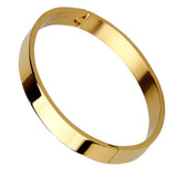 Max Stainless Steel Bracelet Cuff Bangle Round Wristband for Men 8mm Golden