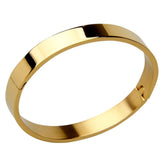 Max Stainless Steel Bracelet Cuff Bangle Round Wristband for Men 8mm Golden