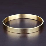 Max Stainless Steel Bracelet Cuff Bangle Round Wristband for Men 8mm Golden