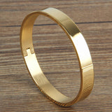 Max Stainless Steel Bracelet Cuff Bangle Round Wristband for Men 8mm Golden