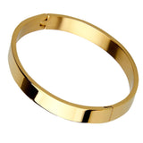 Max Stainless Steel Bracelet Cuff Bangle Round Wristband for Men 8mm Golden