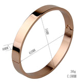 Max Stainless Steel Bracelet Cuff Bangle Round Wristband for Men 8mm Rose Gold