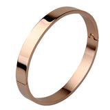 Max Stainless Steel Bracelet Cuff Bangle Round Wristband for Men 8mm Rose Gold
